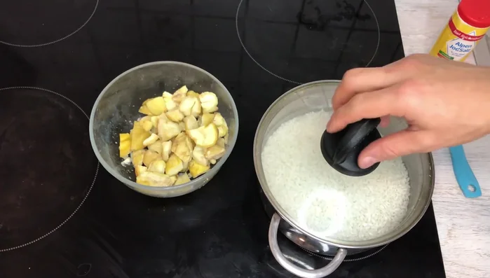 Soak rice in water for about an hour.