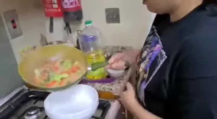Turn off heat and pour the ramen into bowls.