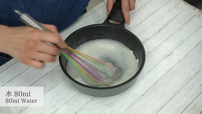 Add water and mix well.