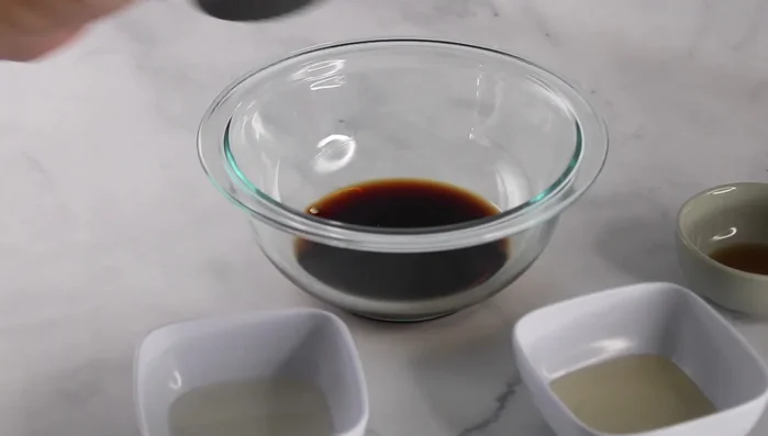 Make the sauce: Combine shoyu (or tamari), sugar, mirin (or sherry), rice vinegar, sesame oil, and oyster sauce in a bowl. Whisk until combined.