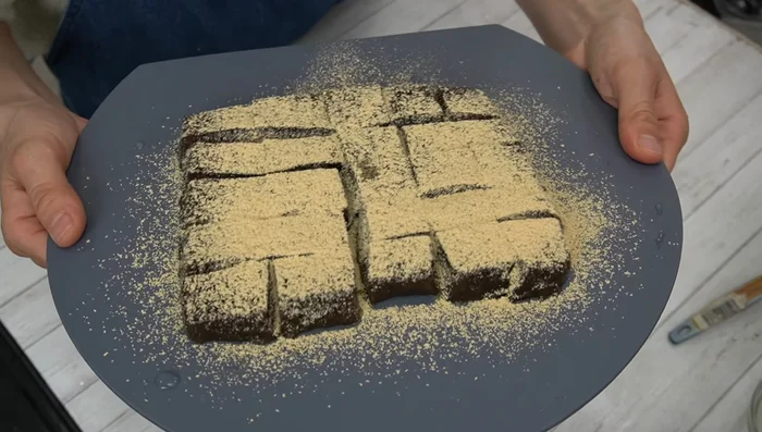 Sprinkle kinako (roasted soybean flour) on top.