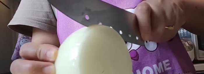 Chop the white onion into slices, then separate the slices so they aren't clumped together.
