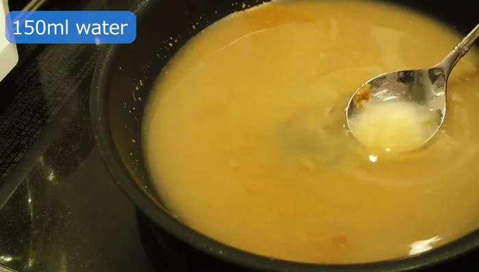Add water to the miso mixture and mix well. Simmer on low heat for 10-15 minutes, stirring continuously until thickened.