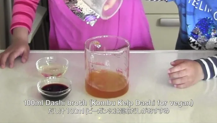 Prepare tempura dipping sauce: Mix kombu dashi (or water), soy sauce, and mirin (optional). Boil in a pot or microwave.