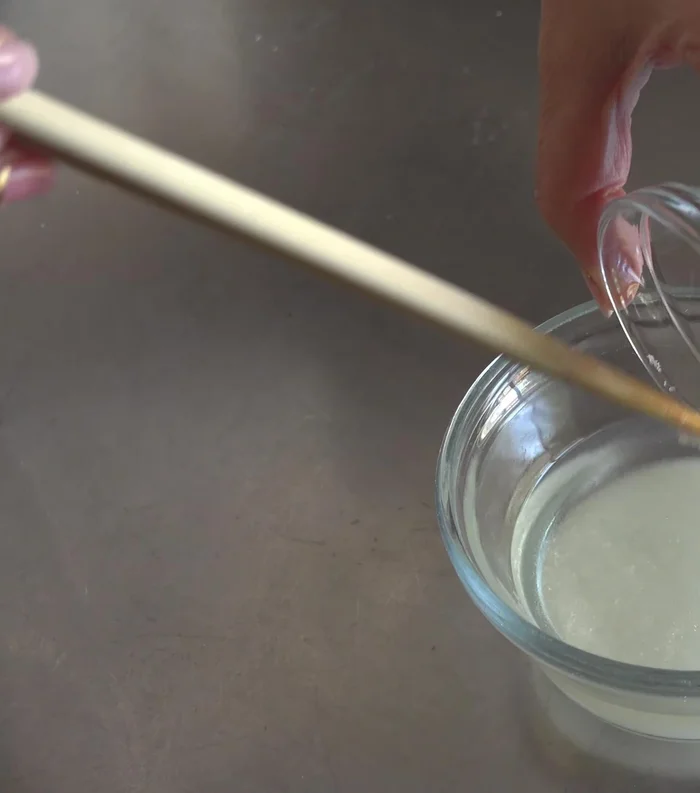 Prepare sushi rice: Mix rice vinegar, sugar, and salt. Pour over hot, freshly cooked short-grain rice.