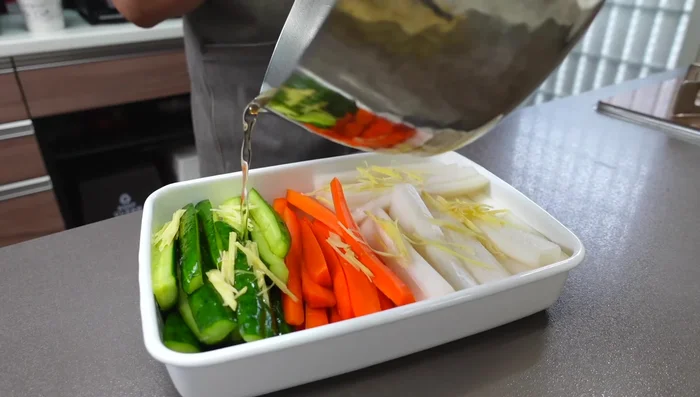 Add chopped ginger. Cover and refrigerate overnight. [259.84]