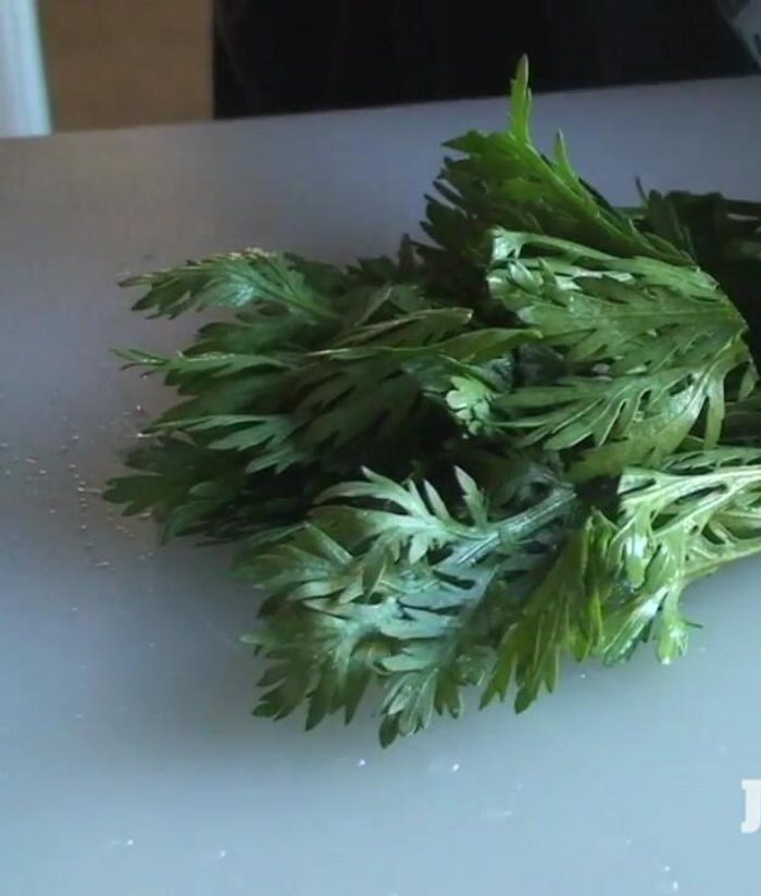 Prepare the vegetables: Cut napa cabbage, kikuna, white onion, and shiitake mushrooms. Remove the stems from the shiitake mushrooms. You can make decorative cuts if desired.