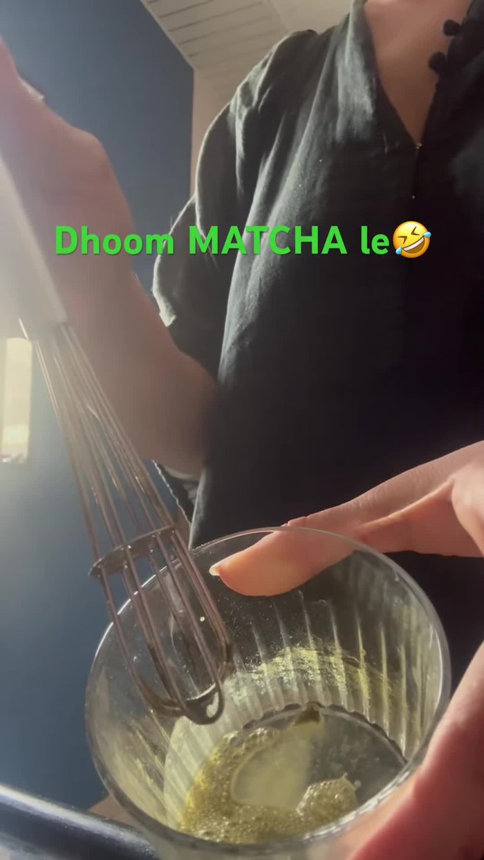 Filter the matcha powder through a sieve.