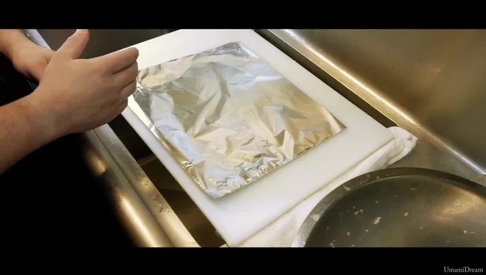 Steam the wrapped monkfish liver for 20-25 minutes, depending on size.