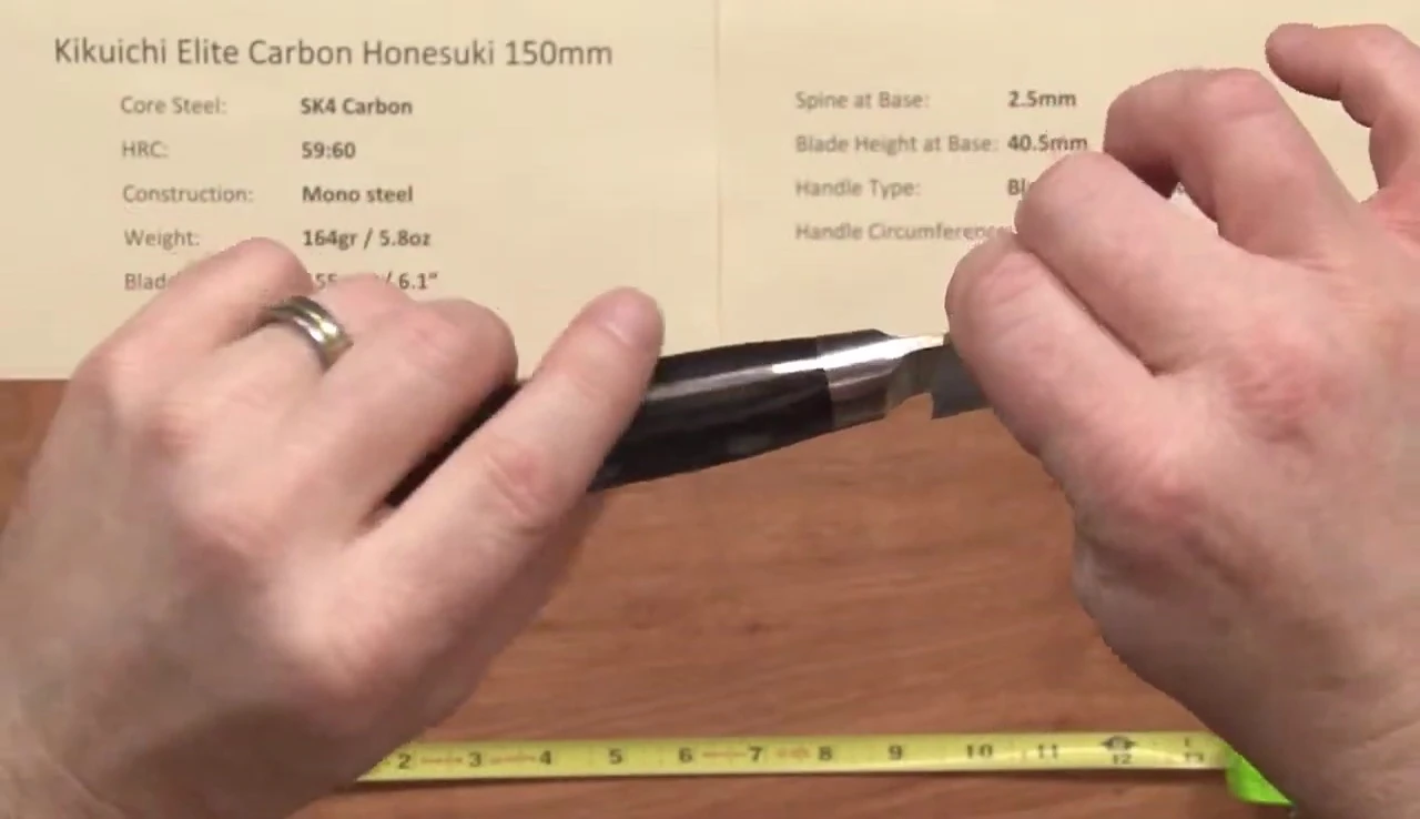 The handle of the knife is shown in detail.