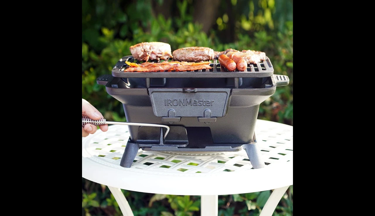 The grill after cleaning, emphasizing its ease of cleanup.