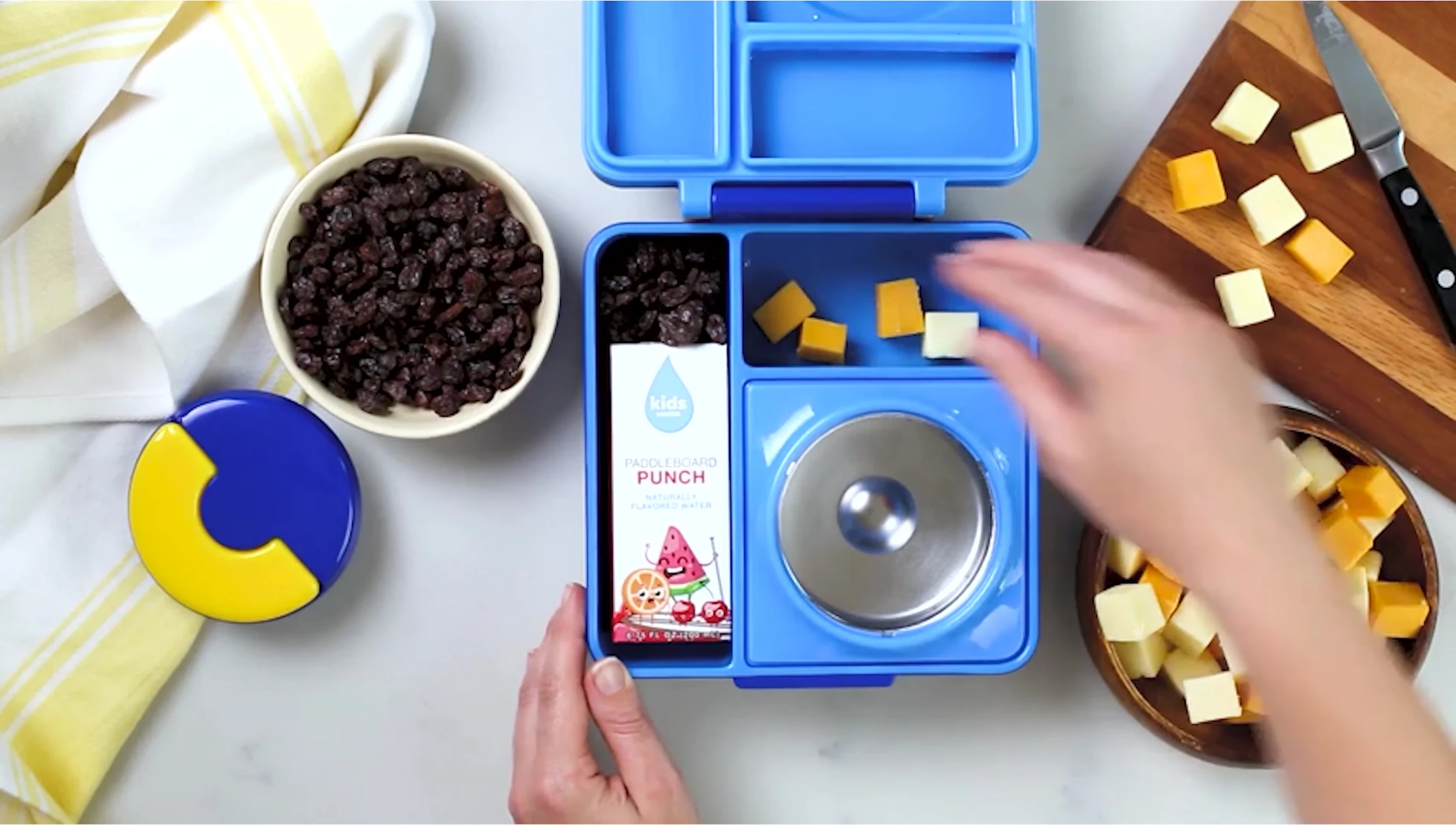 Image showcasing the multiple compartments of a bento box.